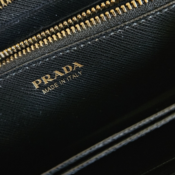 NDS Women's Prada Dark Grey Zip Around Continental Wallet - Picture 7 of 10